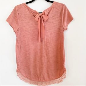 Lauren Conrad Lace and Bow Tunic